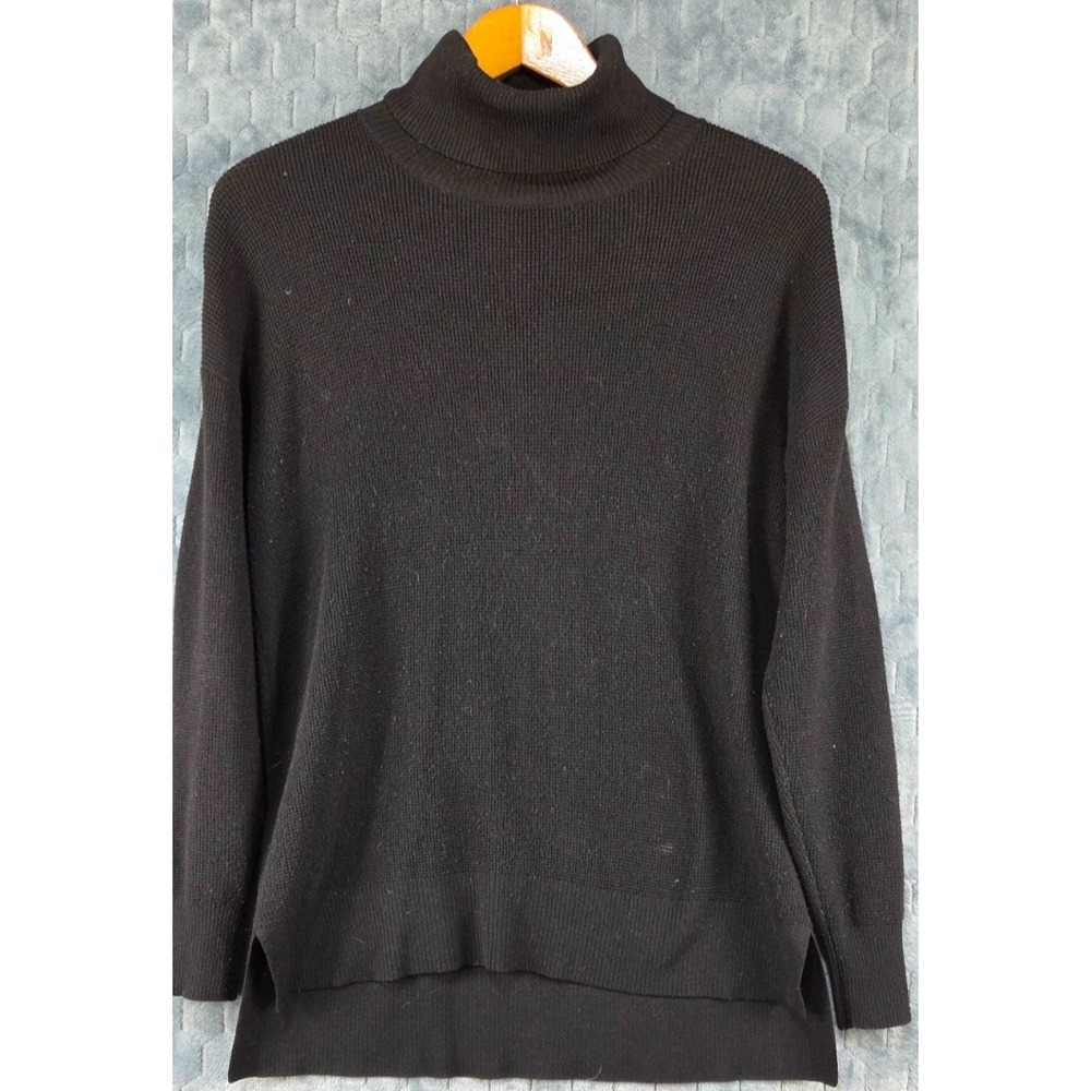 Marled Reunited Clothing Sweater Women's Medium‎ Black Turtleneck Long Sleeve